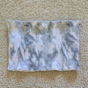 PINK Victoria's Secret Gray and White Tube Top